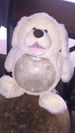 Teddy bear with a bowl