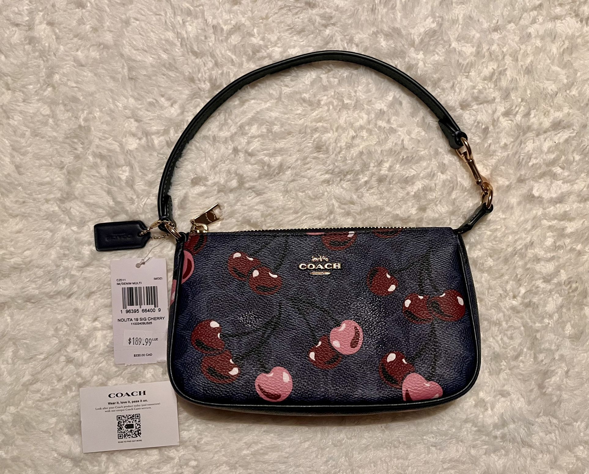 ✨NEW!! COACH Nolita 19 In Signature Canvas With Cherry Print - CZ011✨