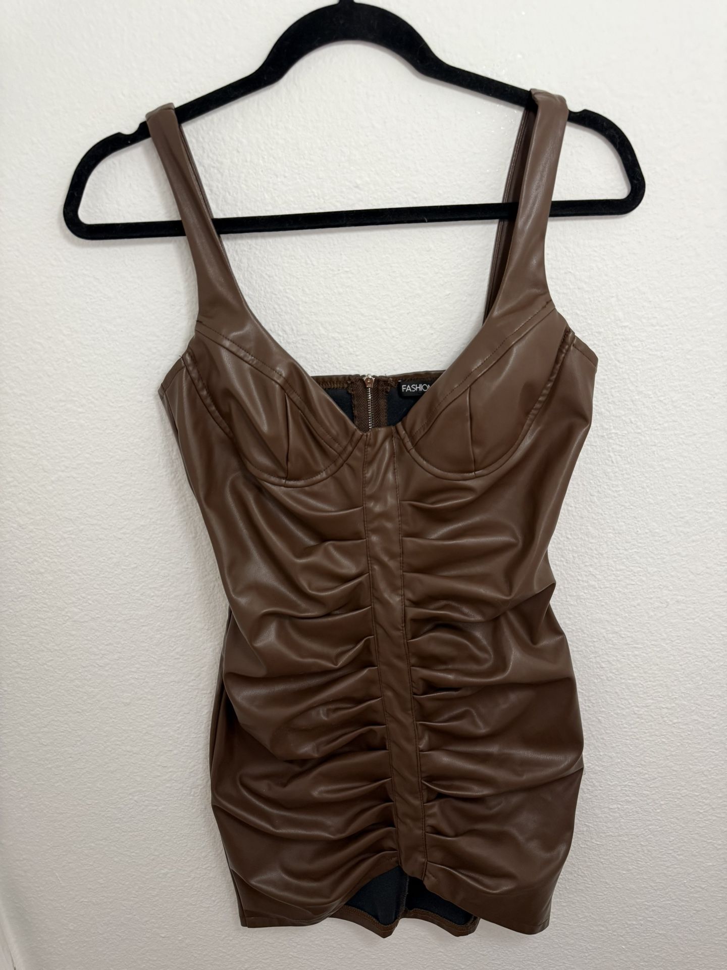Faux Leather Mini Dress Size Small