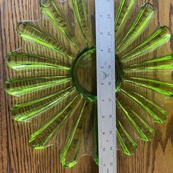 Depression Green Glass Serving Plate 