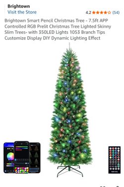 7.5ft Smart Pencil Christmas Tree RGB LED