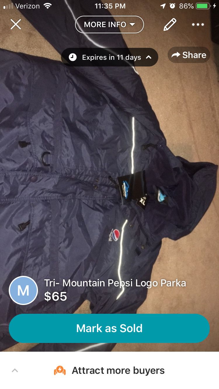 Tri- Mountain Parka Pepsi Logo