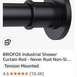 Black Shower Curtain Rod 43-72 In