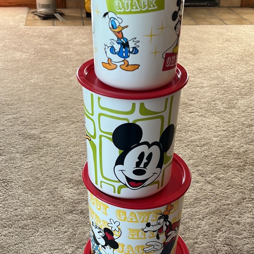 Disney Tupperware Container Mickey Mouse Donald Duck Goofy Minnie Retro  *READ*
