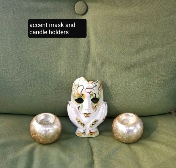Mask and candle holders