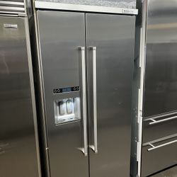 Kitchen Aid 36”wide Built In Side By Side Refrigerator 