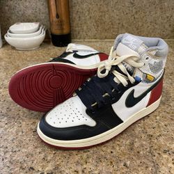 Jordan 1 Retro High Black Toe Union Size 5.5 M/ 7w