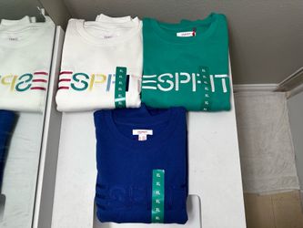 Esprit Costco Crewneck Sweatshirt 3 Pack XLarge White Green Blue Retro Logo NWT