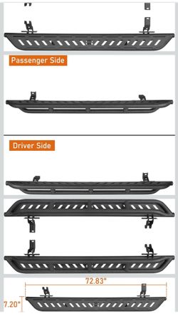 Hooke Road Bronco Running Board Side Steps for Ford Bronco 2021-2026 4-Door Sturdy Steel Rock Slider