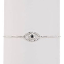Ardonia Silver Swarovski Evil Eye Bracelet 