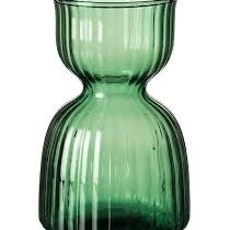 IKEA green ribbed glass vase (hourglass shape)