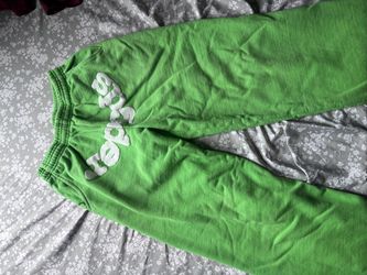 Green Sp5der sweatpants