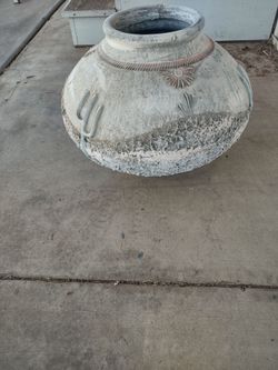 South western landscape design on clay pot planter