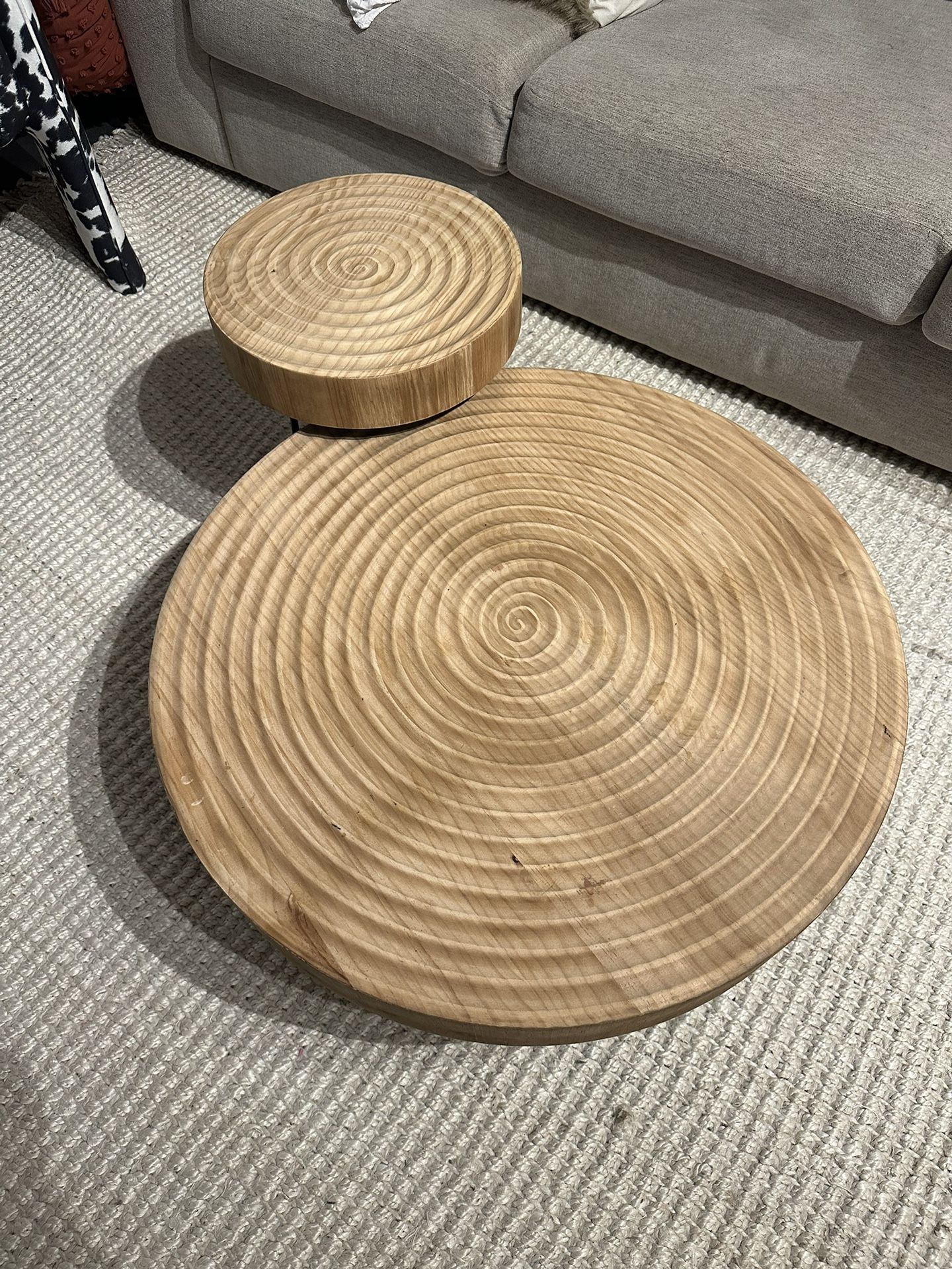 COZAYH round modern 2 piece coffee table