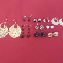 Lot Of 10 Vintage Old Woman's/ Lady's Earrings
