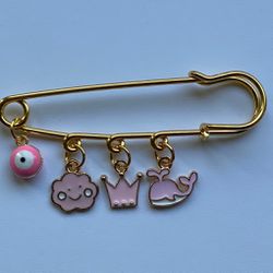 Baby Evil Eye Safety Pin Pregnancy Pin