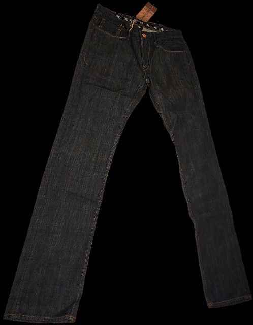 Earnest Sewn Fulton Slim Fit Button Fly Jean's Rinse Denim Size 32