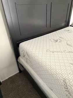 Queen size bed with mattress and box board.