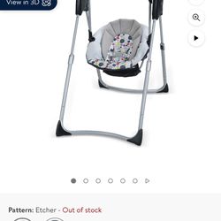 Graco Slim Spaces Compact Baby Swing, Space-Saving Design, Gray, Infant