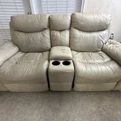 Faux Leather Rocking Recliner Sofa