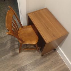 Desk And Wooden Chair 