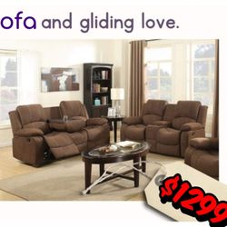 🌸Brand New Reclining And Gliding Sofa Set Spring Sale🌸