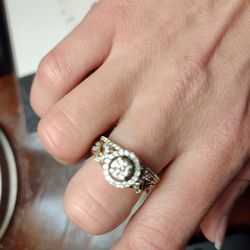 Princess Rose Gold Engagement Wedding Diamond Ring 