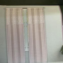 Light pink curtains with beautiful embroidery 