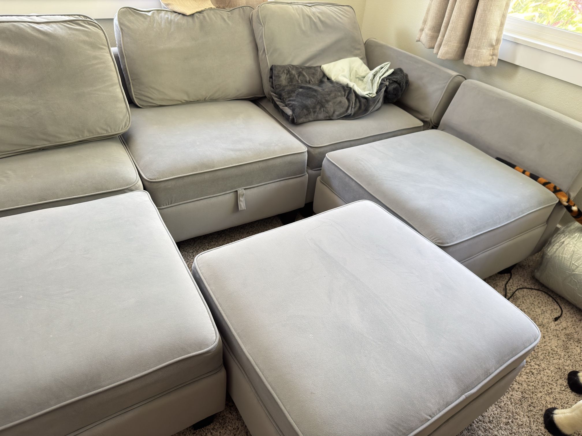 Grey Modular Couch- 10 pc Set