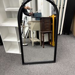 New 42" Black Crowned Top Antiqued Glass Arch Framed Accent Mirror