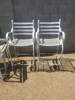 2,metal patio bar stools I ASK $45.00 for the pair