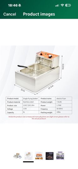 Commercial Deep Fryer with Basket 6-12L Capacity Adjustable Temperature and Timer Stainless Steel With lid Suitable for home/commercial/camping/outdoo