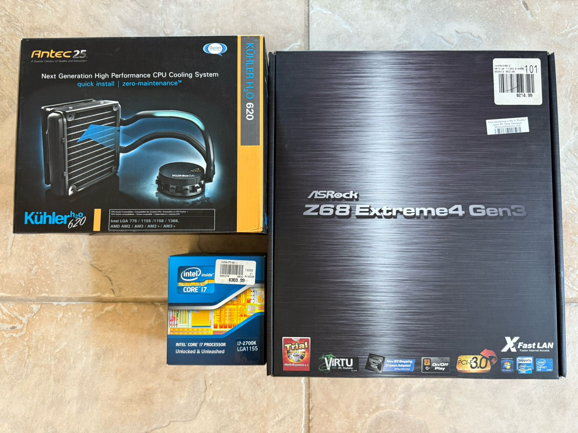 Intel CPU, ASRock Motherboard, & Antec AIO cooler