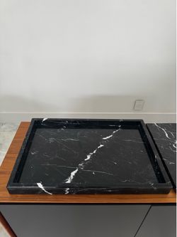 Modern Black Marble & Art Glass Home Decor Set – Luxury Pieces