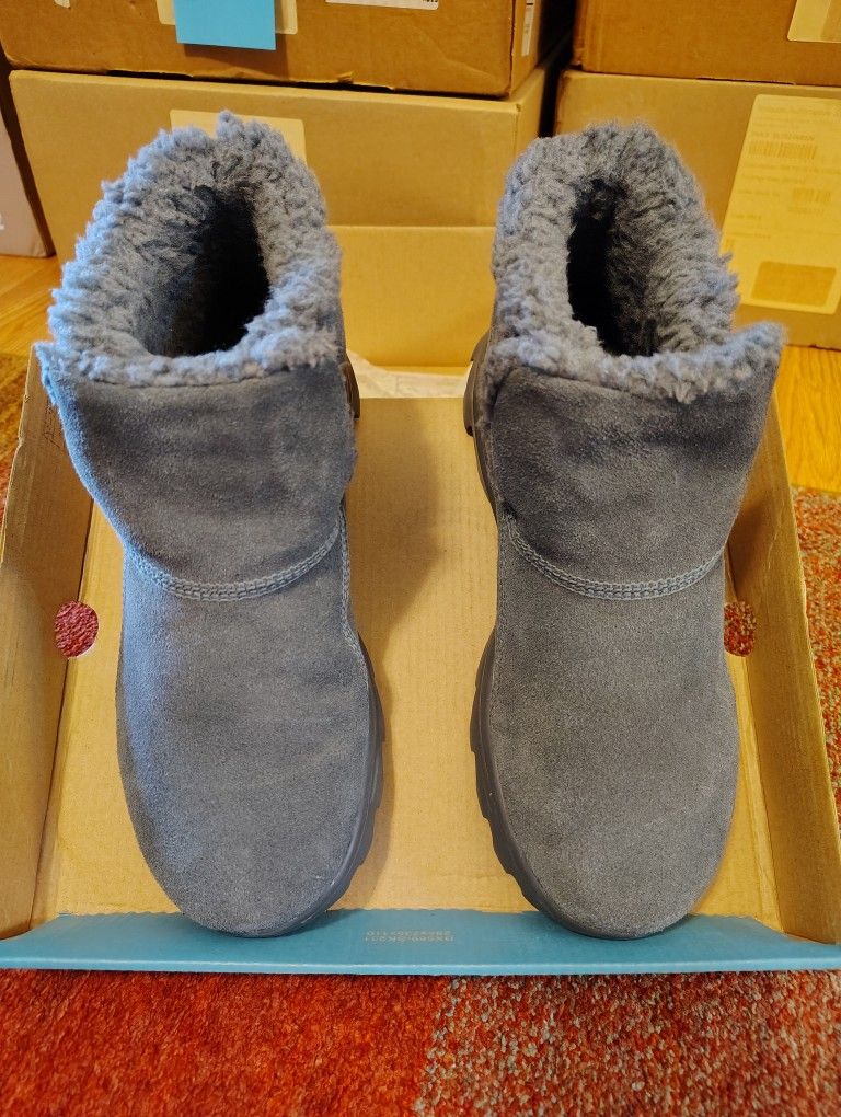 Skechers Charcoal Chugga Ankle Boots Size 7.5
