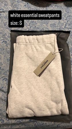 white essential sweatpants