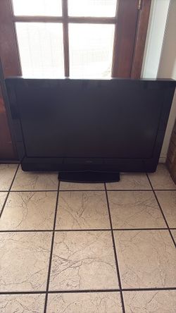 TV with a glass table