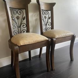 Set Of Two Vintage Dining Chairs