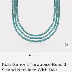 Ross Simon’s Turquoise And Gold Bead Necklace  $159 OBO
