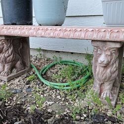 Garden Bench Lion Outdoor Decor