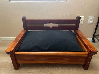 Wooden Pet Bed with Pillow
