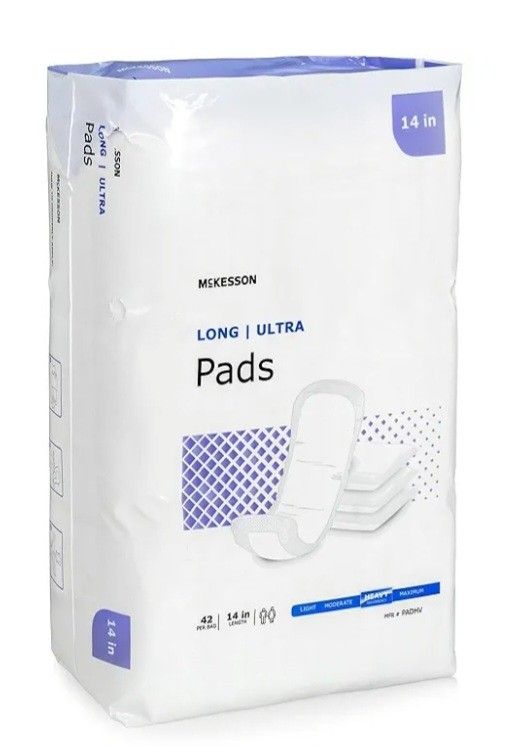 McKesson Ultra Pads for Women, Incontinence, Heavy Absorbency, 14 in, 42 Count, 1 Pack