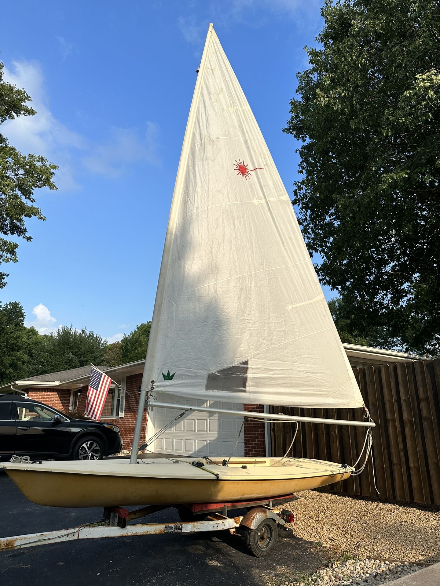 Lazer Sailboat With Trailer And Title