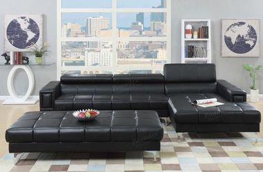 Black 2pc Sectional @Elegant Furniture