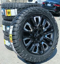 22” Chevy Silverado GMC Sierra Replica Wheels & Tires Off-Road Tahoe Yukon Escalade Suburban Rines Y