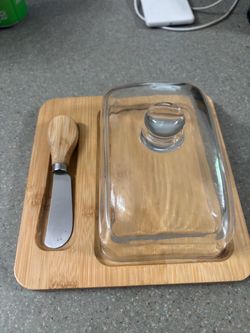 Butter container with knife