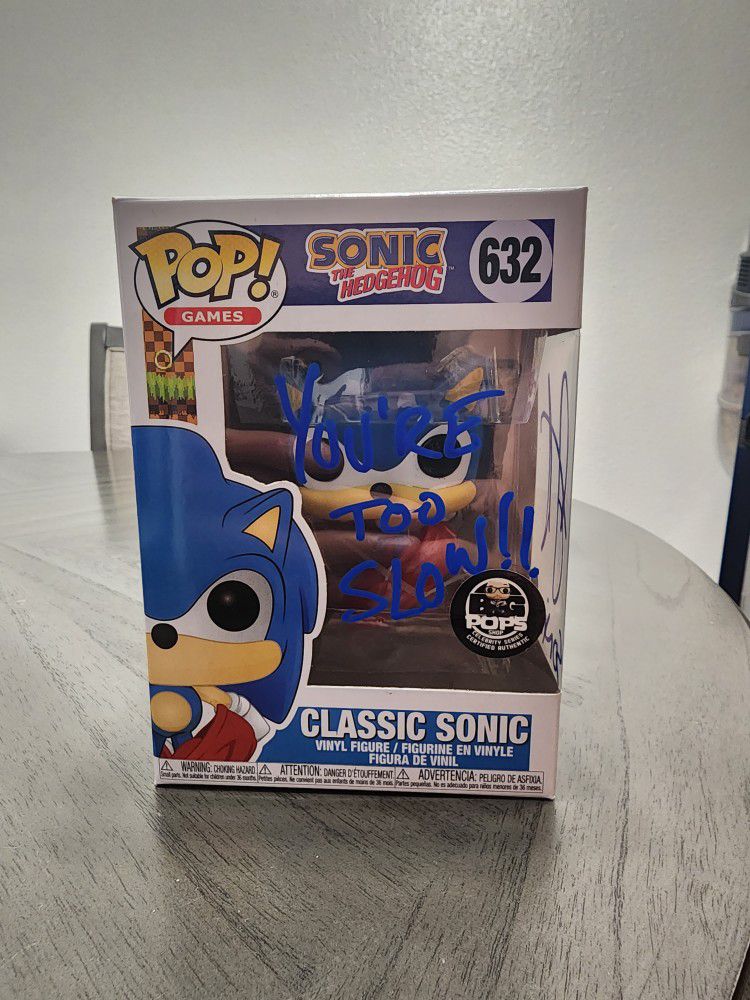 Signed Classic Sonic Funko Pop