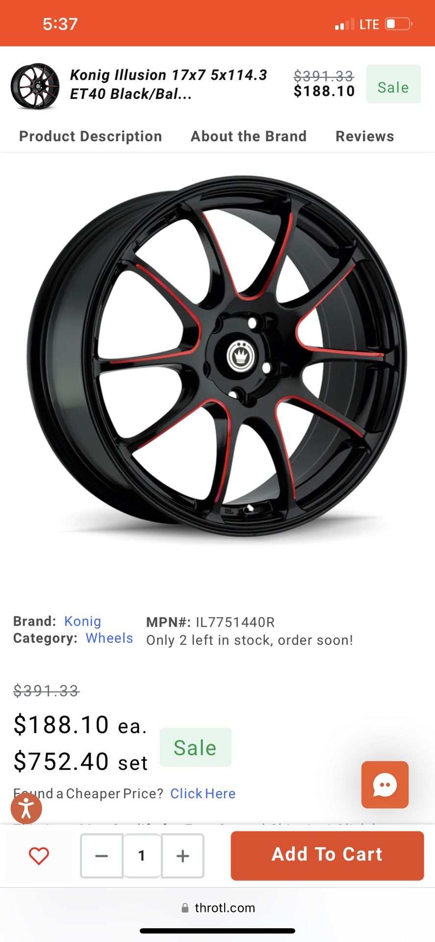 17x7.0 wheels Koning