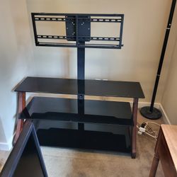 Glass TV Stand with Built In Mount