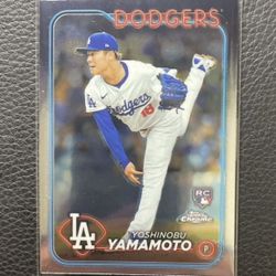 2024 Yoshinobu Yamamoto Topps Chrome Rookie Card. World Series MVP. Los Angeles Dodgers. 